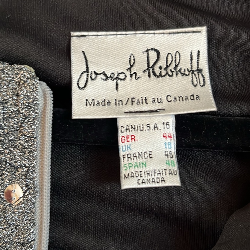 Joseph Ribkoff size 16 silver zip front dressy jacket with silver sequin detail - Picture 7 of 12